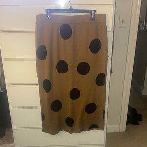 Who What Wear Tan Skirt with Black Dots